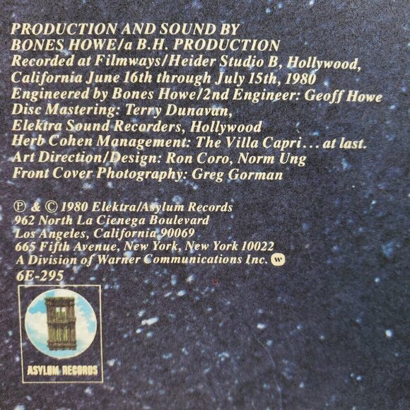 Tom Waits Heartattack and Vine Vinyl Record Promotional Copy 6E-295 Asylum 1980 - Picture 9 of 13